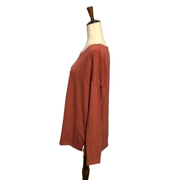 Banana Republic Rust Orange Boat Neck Top LG - Picture 3 of 7